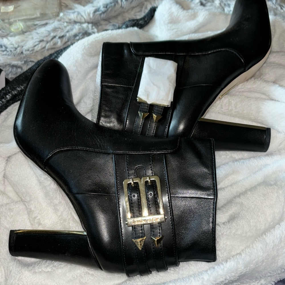 Black Leather Ankle Boots